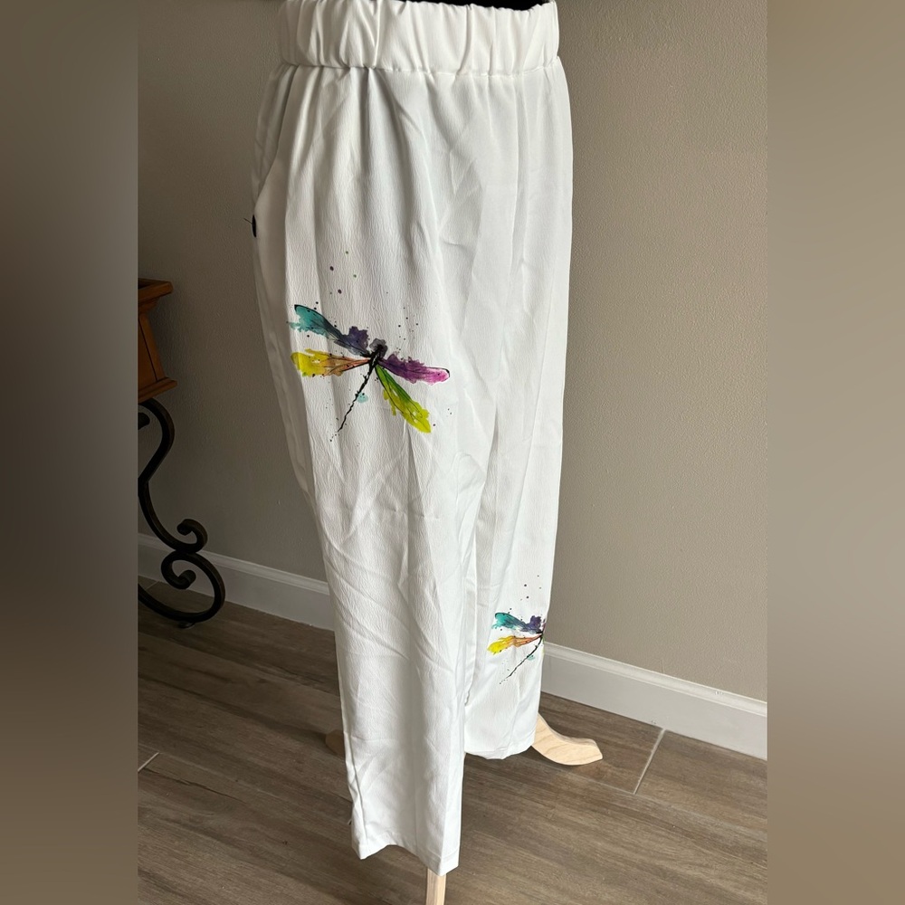 Dragon Fly White Pants, XXL
